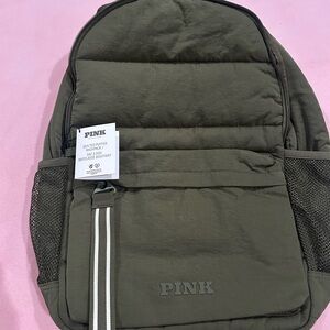 PINK Victoria's Secret Olive Green Backpack